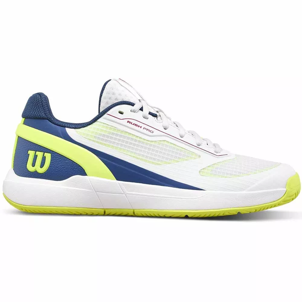 Scarpe Wilson Rush Pro 5 Junior Bianco / Blu / Giallo