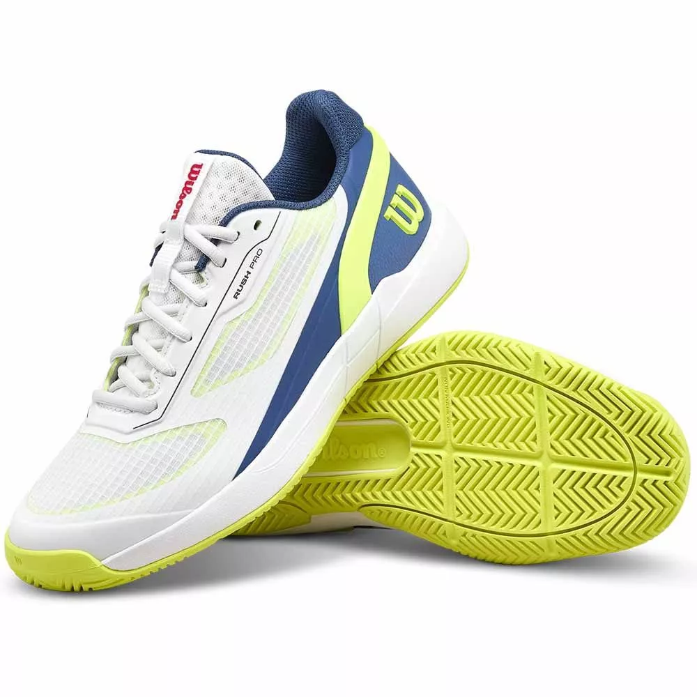 Scarpe Wilson Rush Pro 5 Junior Bianco / Blu / Giallo