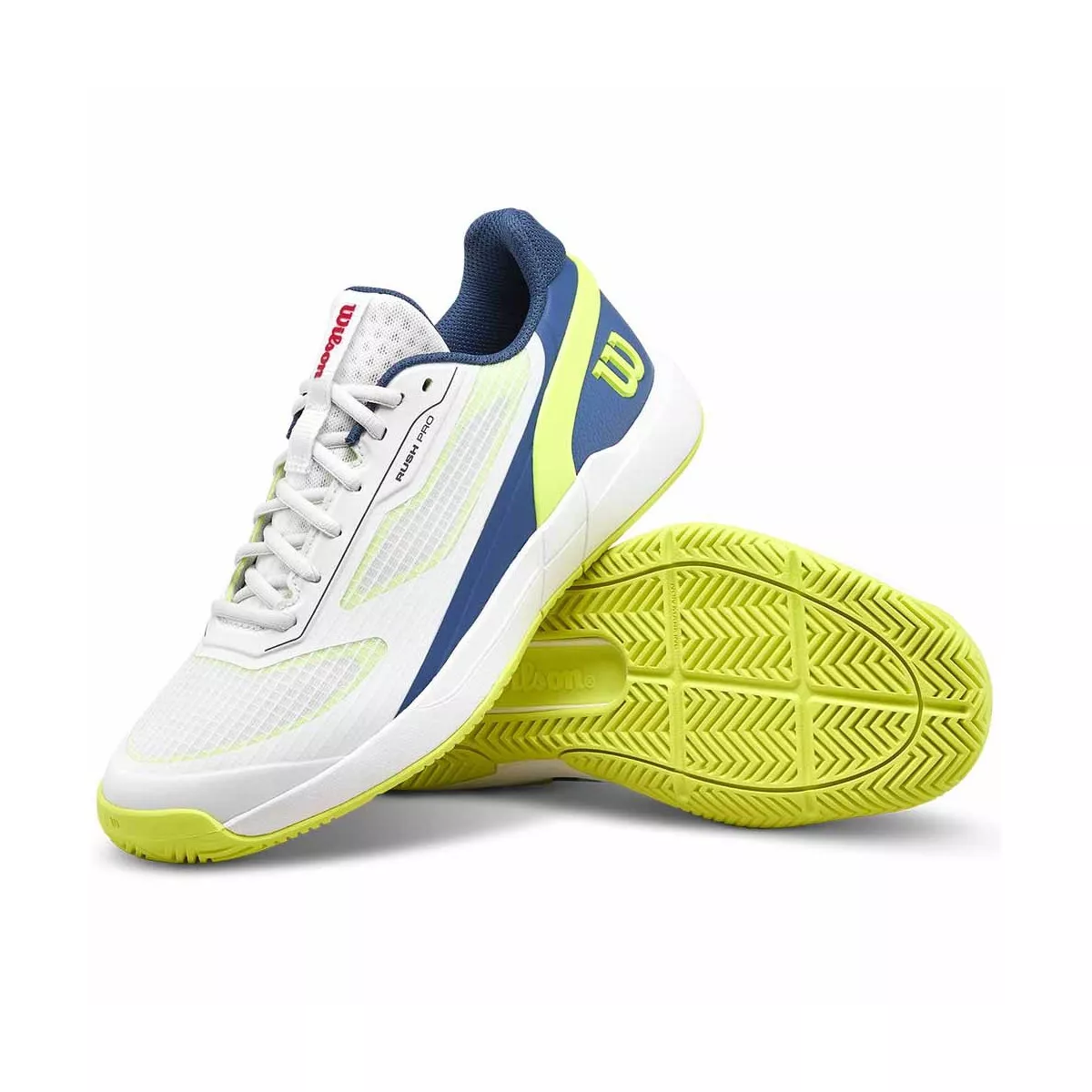 Scarpe Wilson Rush Pro 5 Junior Bianco / Blu / Giallo