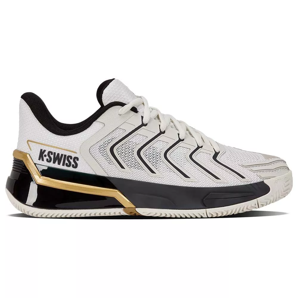 Scarpe K-Swiss Ultrashot 4 Clay Bianco / Nero / Oro