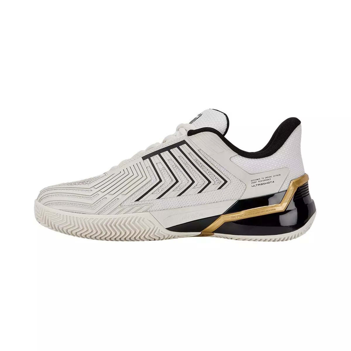 Scarpe K-Swiss Ultrashot 4 Clay Bianco / Nero / Oro