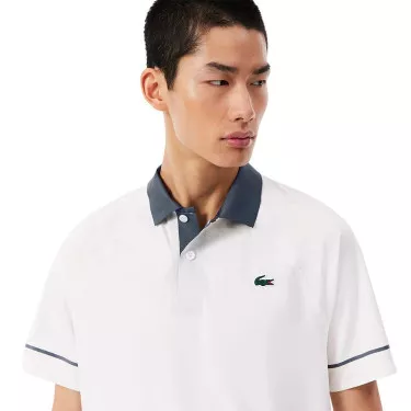 Polo Lacoste Tennis Novak Djokovic On Court Bianco / Grigio