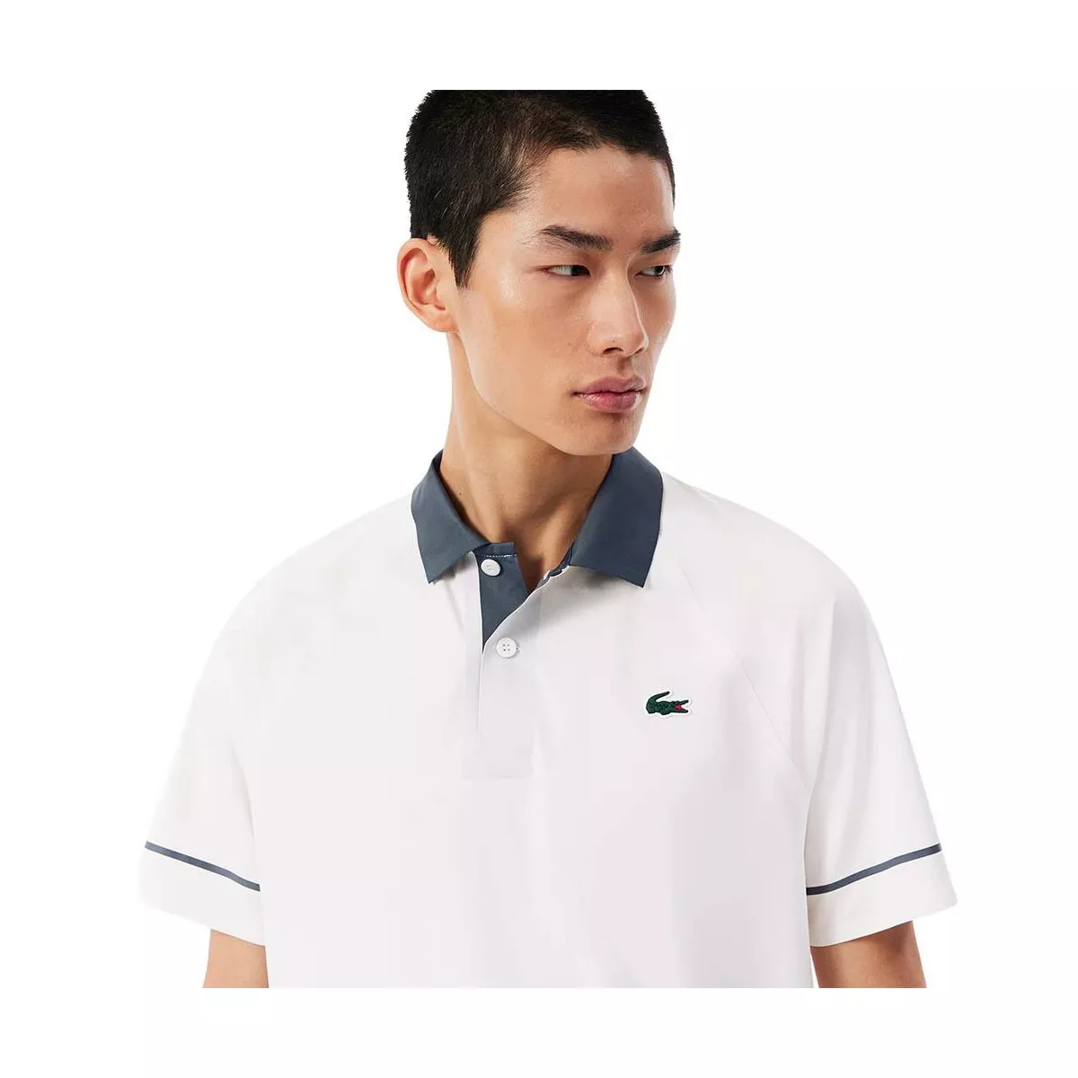 Polo Lacoste Tennis Novak Djokovic On Court Bianco / Grigio