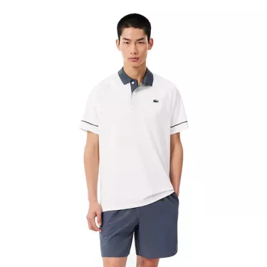 Polo Lacoste Tennis Novak Djokovic On Court Bianco / Grigio