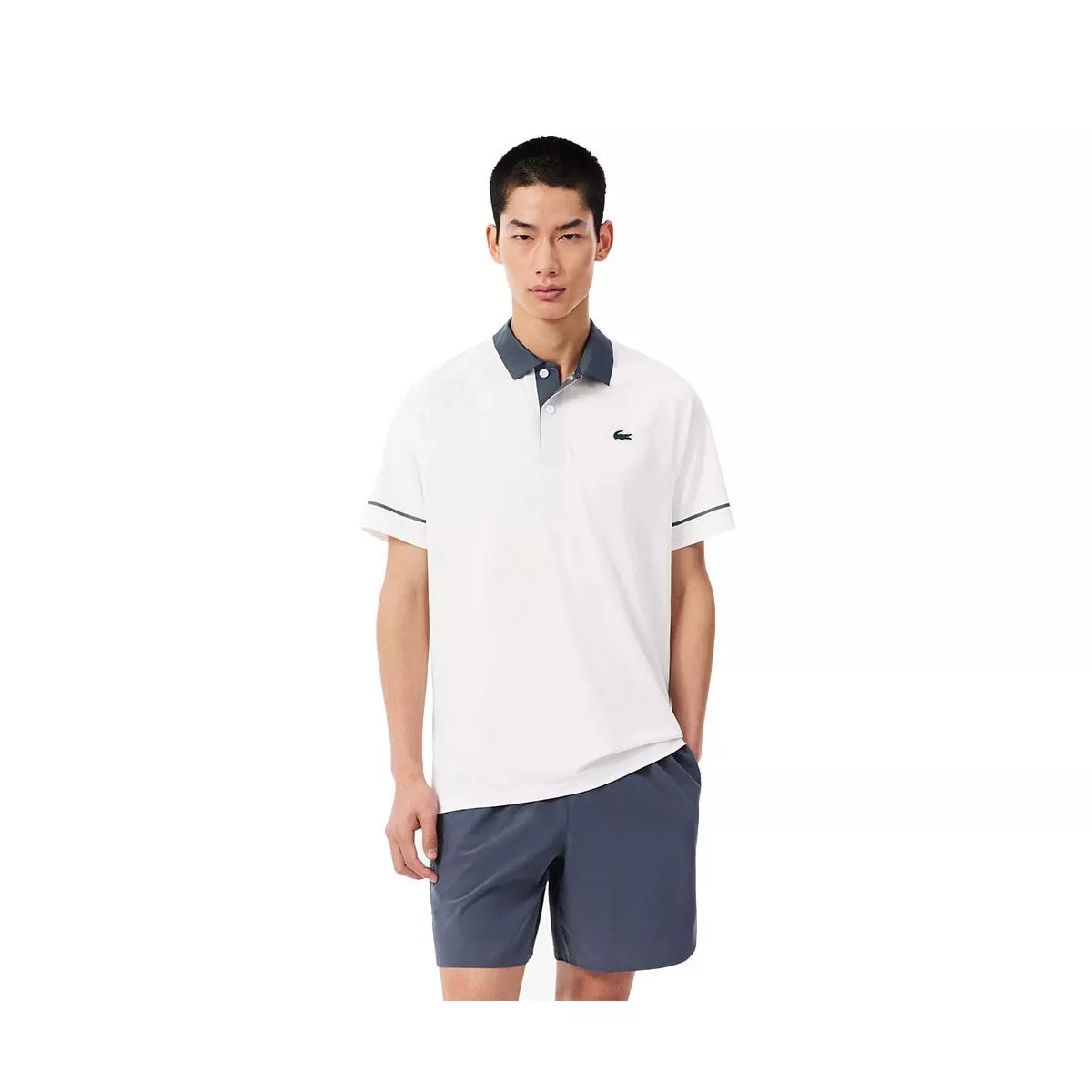 Polo Lacoste Tennis Novak Djokovic On Court Bianco / Grigio