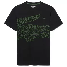 T-shirt Lacoste Sport Ultra Dry Stampa Coccodrillo Nero / Verde