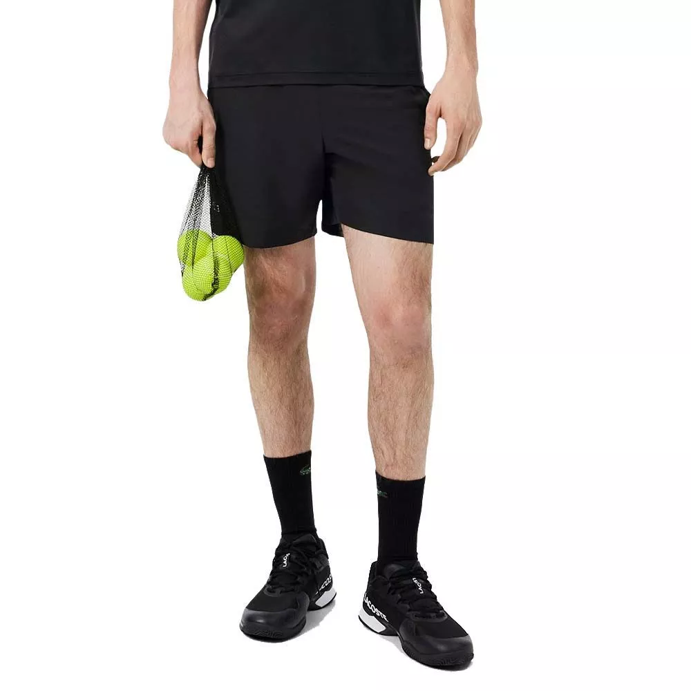 Short Lacoste Tennis Ultra Dry Riflettente Nero