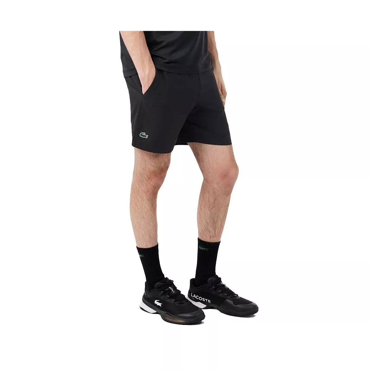 Short Lacoste Tennis Ultra Dry Riflettente Nero