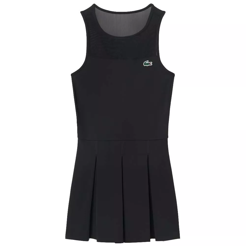 Abito Lacoste Tennis Plissettato Stretch Nero