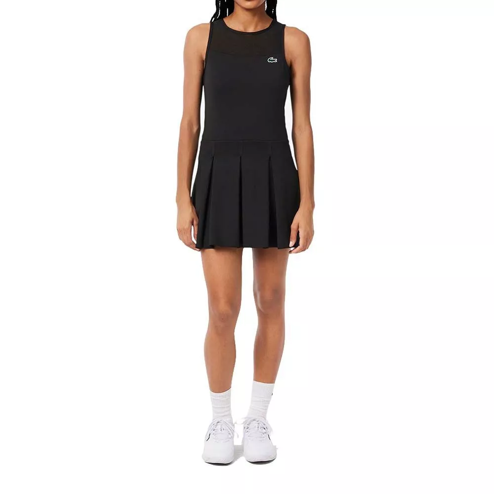 Abito Lacoste Tennis Plissettato Stretch Nero