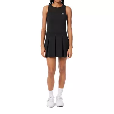 Abito Lacoste Tennis Plissettato Stretch Nero
