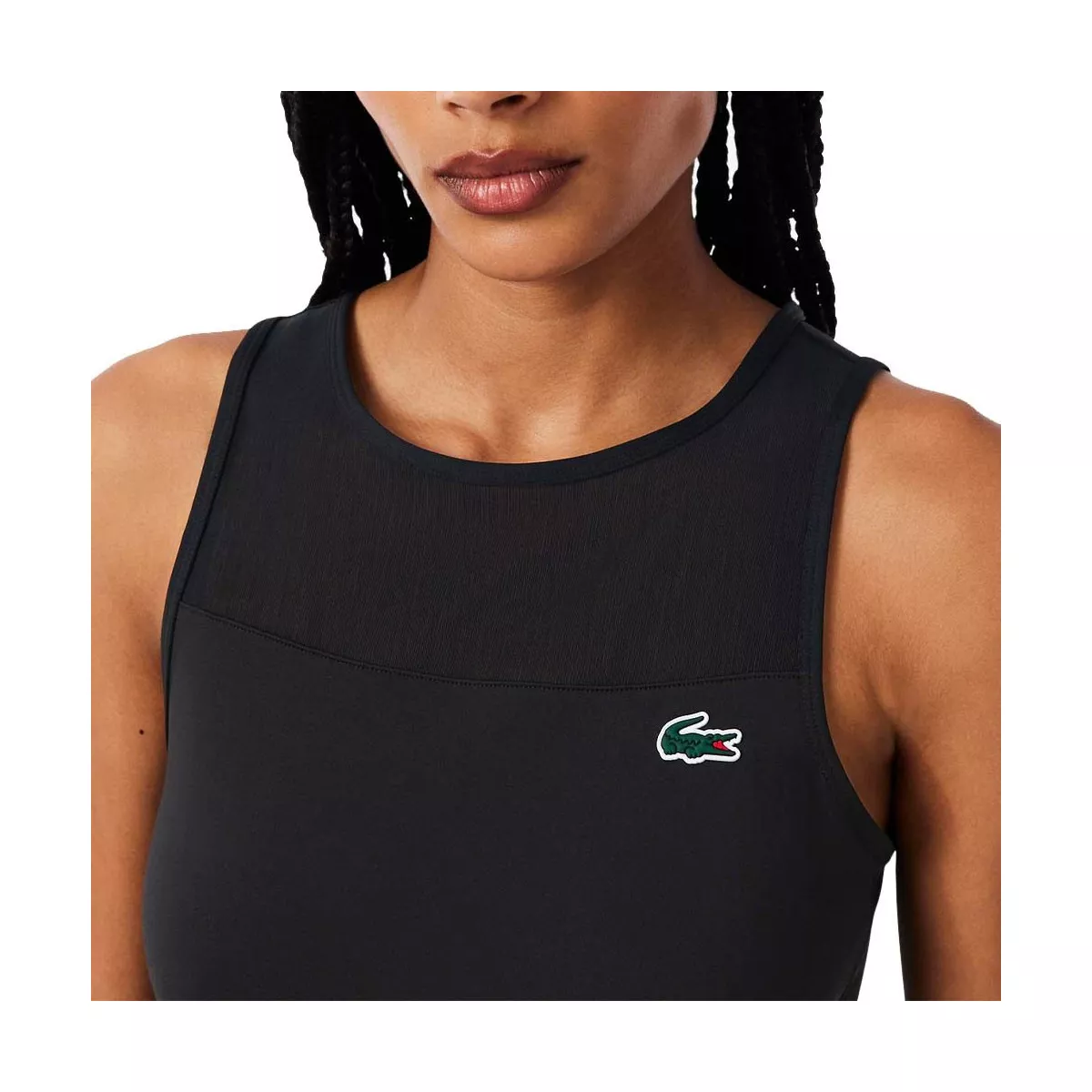 Abito Lacoste Tennis Plissettato Stretch Nero