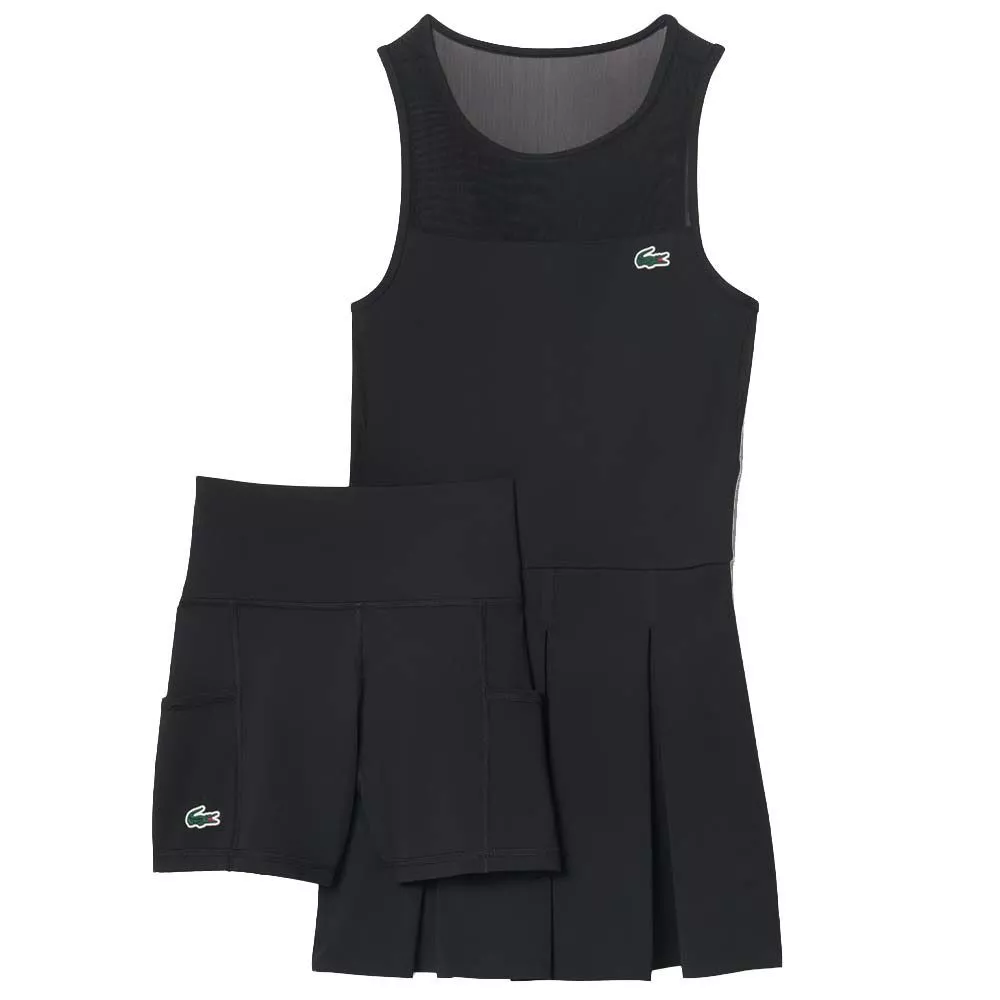 Abito Lacoste Tennis Plissettato Stretch Nero