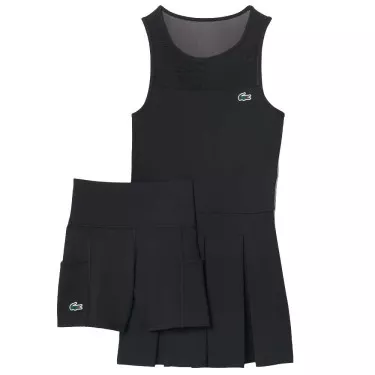 Abito Lacoste Tennis Plissettato Stretch Nero