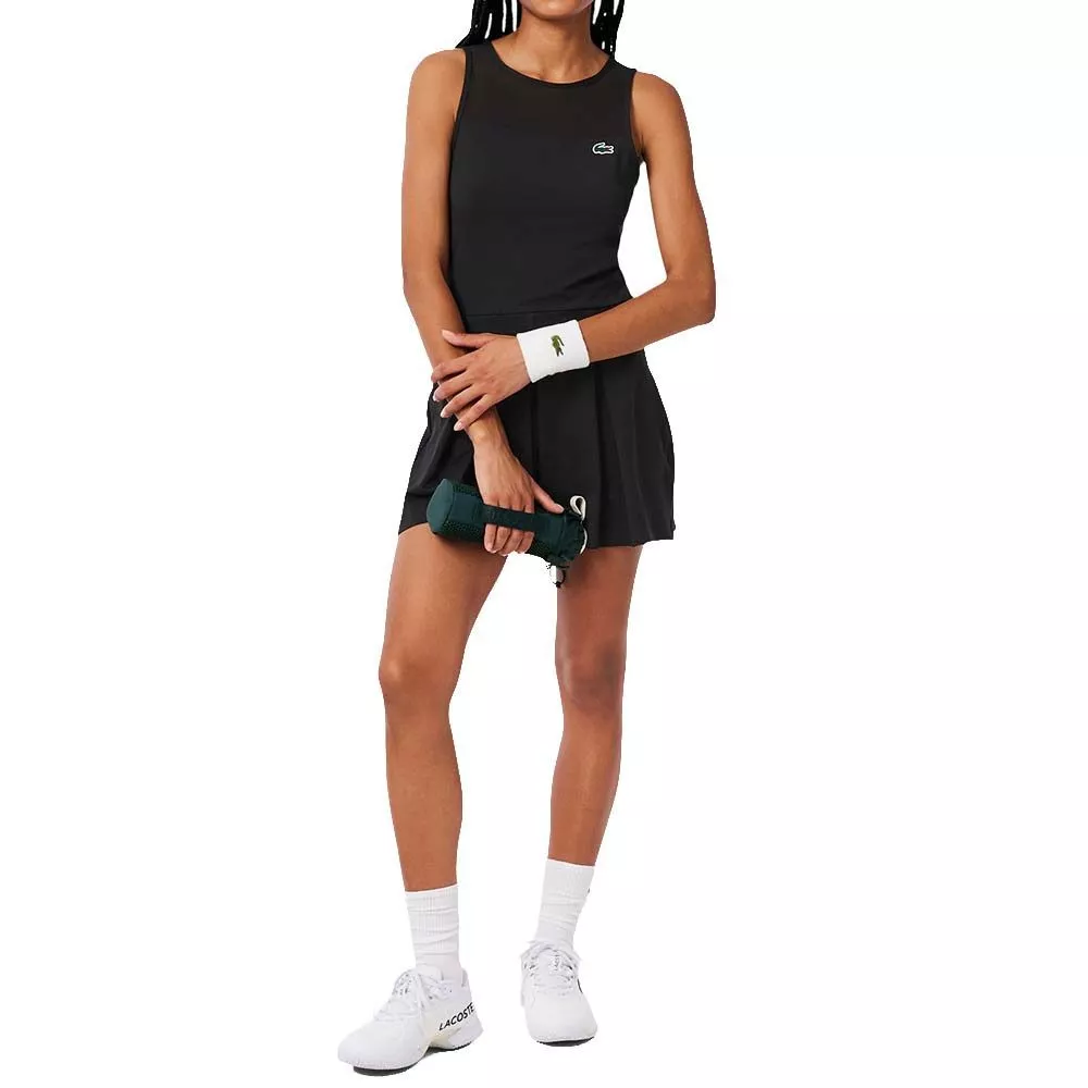 Abito Lacoste Tennis Plissettato Stretch Nero