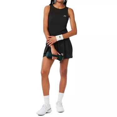 Abito Lacoste Tennis Plissettato Stretch Nero