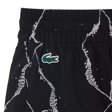 Pantaloncini Lacoste Tennis Stampa Riflettente Donna Neri