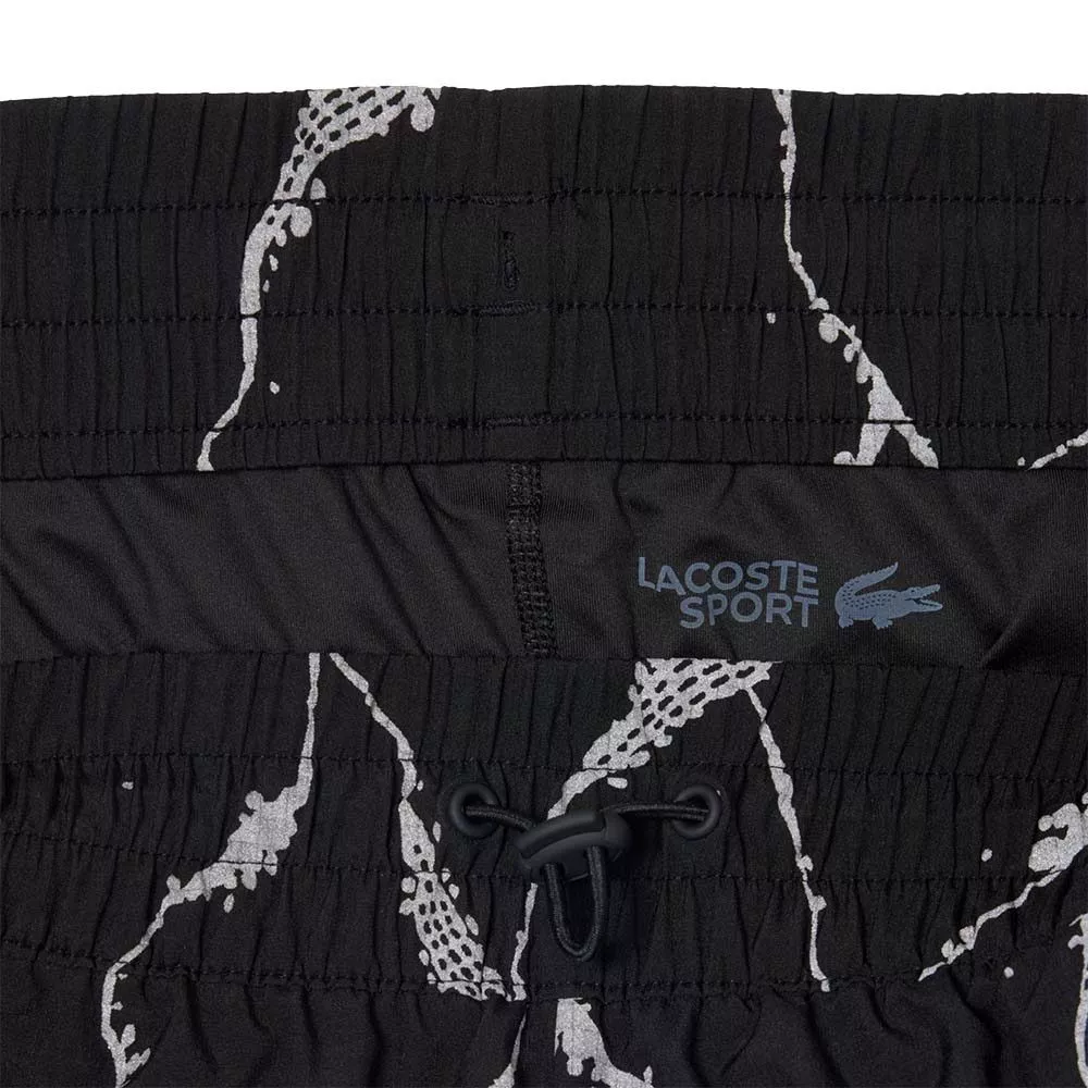 Pantaloncini Lacoste Tennis Stampa Riflettente Donna Neri