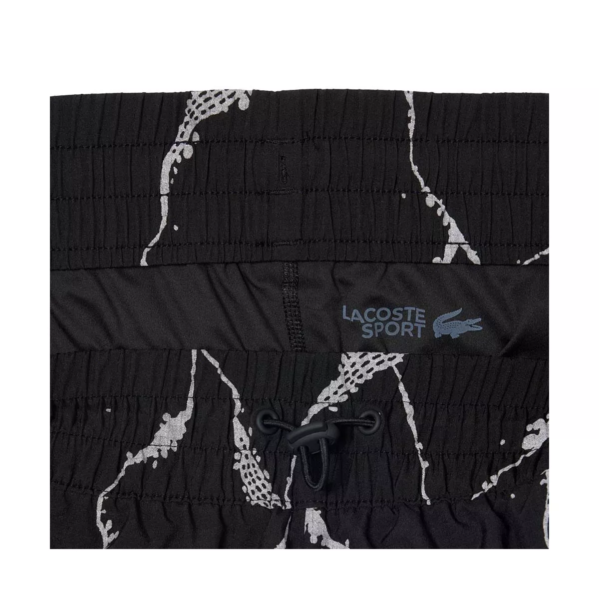 Pantaloncini Lacoste Tennis Stampa Riflettente Donna Neri