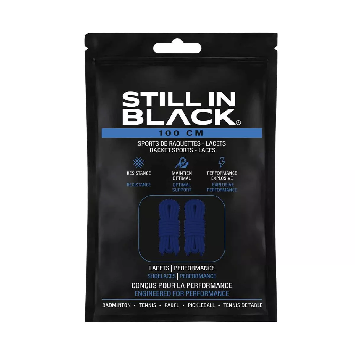 Lacci Still In Black 100cm Blu