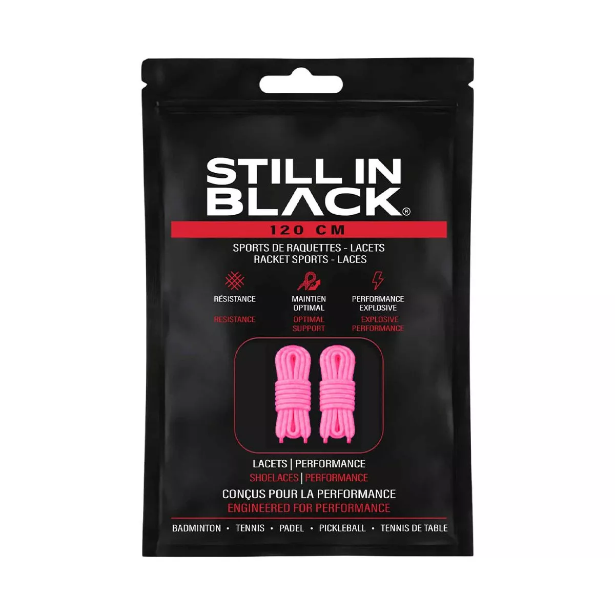 Lacci Still In Black 120cm Rosa