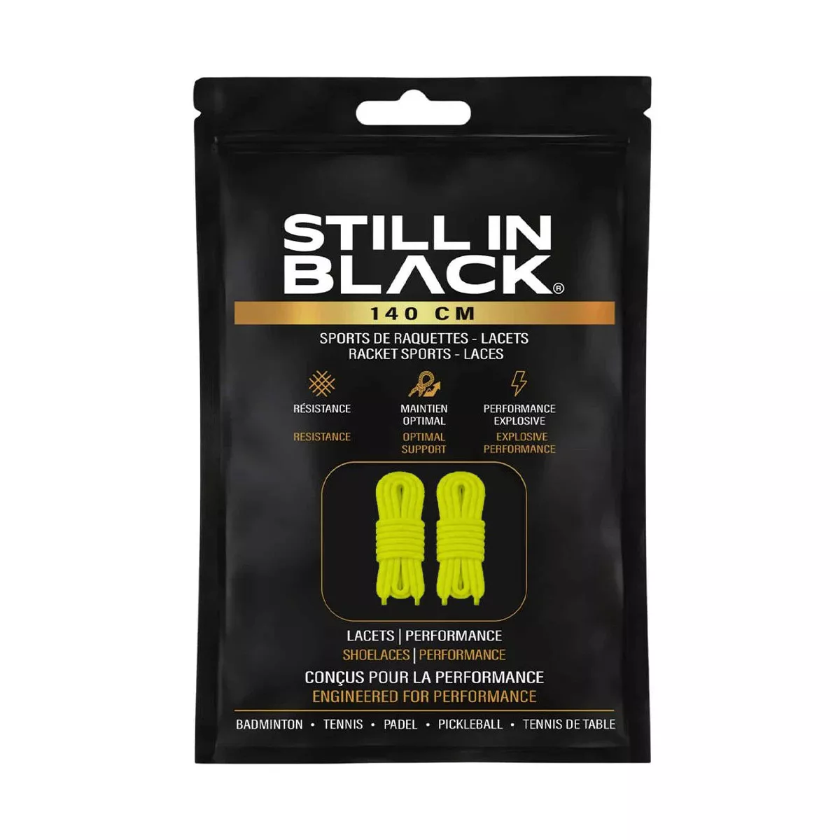 Lacci Still In Black 140cm Gialli